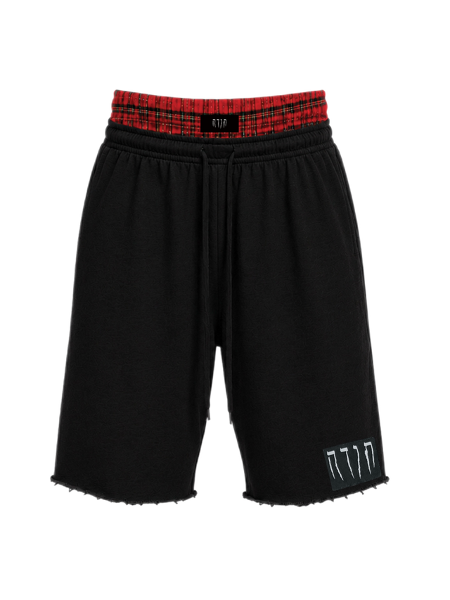 BLACK BOXER SWEATPANTS SHORTS