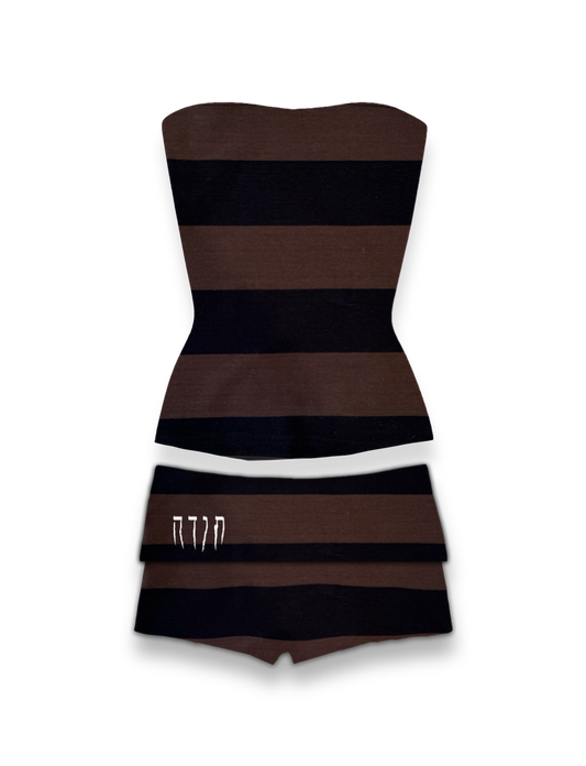 TODA STRIPED SET - STRAPLESS & MICROSHORTS