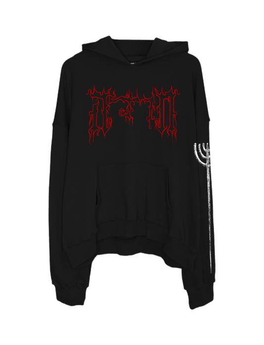 MENORAH BLACK OVERSIZED HOODIE