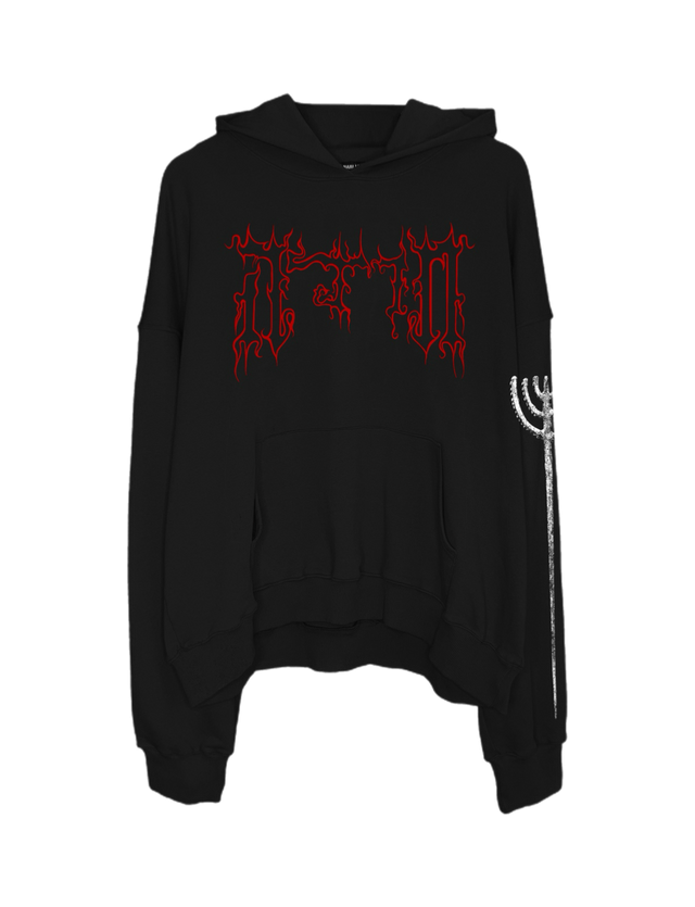 MENORAH BLACK OVERSIZED HOODIE