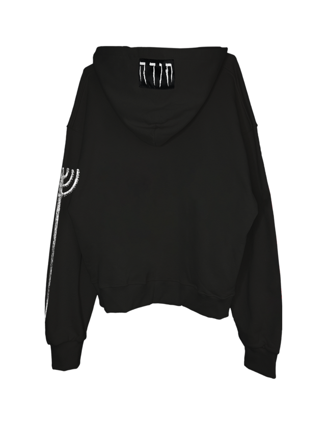 MENORAH BLACK OVERSIZED HOODIE