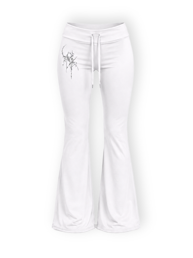 WHITE LOW RISE SWEATPANTS