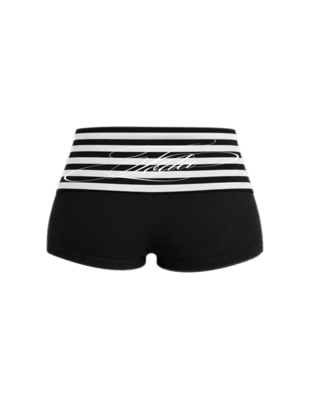 STRIPED FOLD-OVER SHORTS