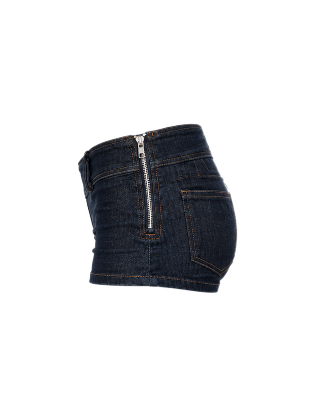 STRETCHY LOW RISED JEANS SHORTS