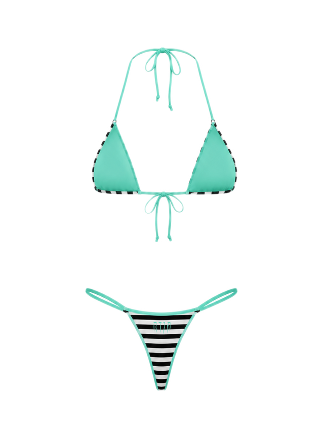 MINT STRIPE BIKINI BOTTOMS