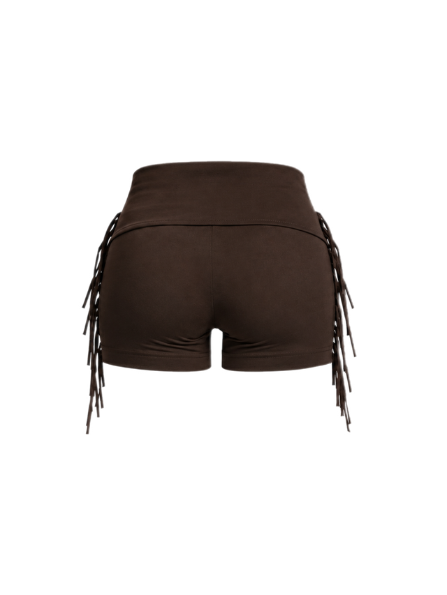 FRINGE FOLD-OVER SHORTS