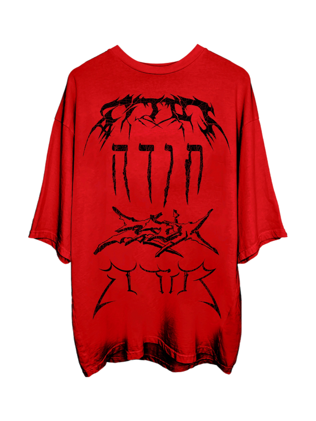 RED GRAFFITI OVERSIZED T-SHIRT