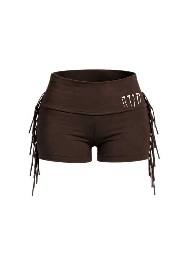 FRINGE FOLD-OVER SHORTS