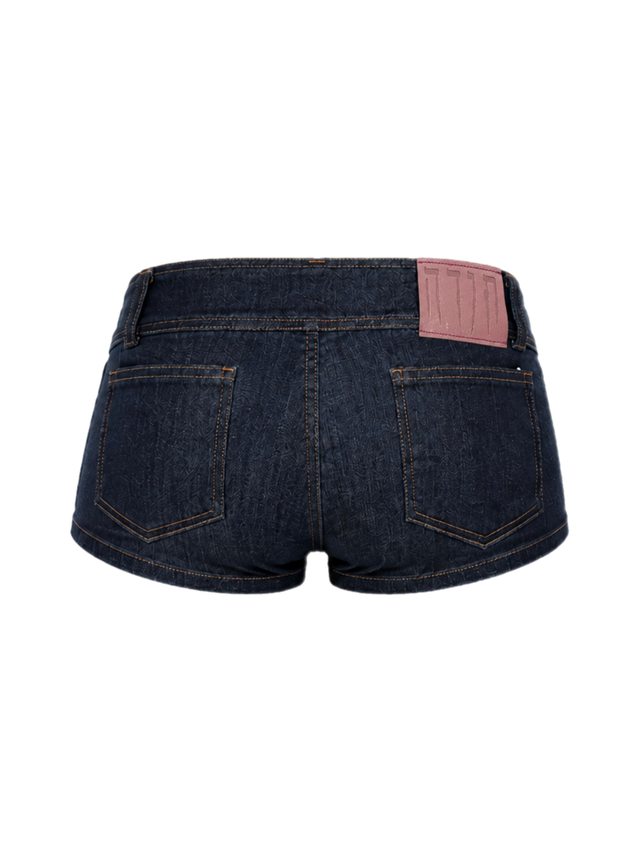 STRETCHY LOW RISED JEANS SHORTS