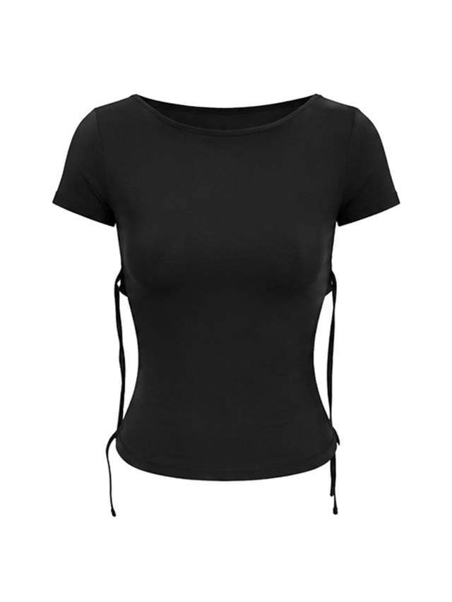 BLACK OPEN BACK BABY T