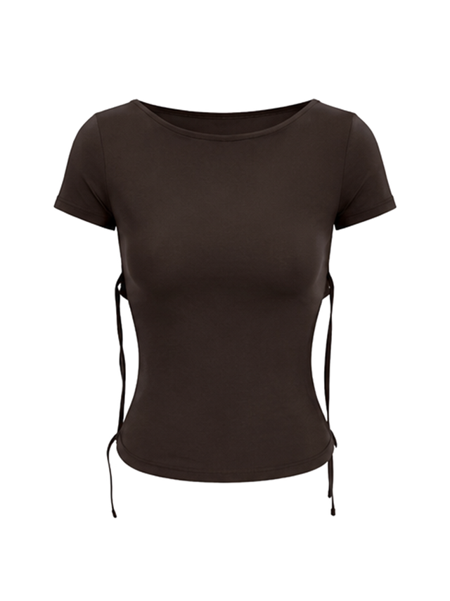 BROWN OPEN BACK BABY T