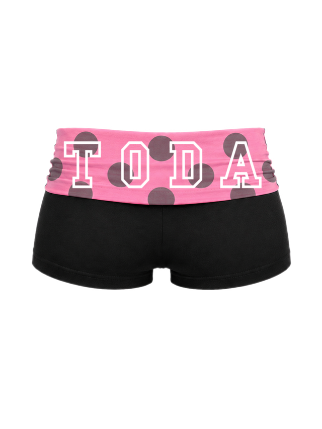 PINK POLKA DOT FOLD-OVER SHORTS