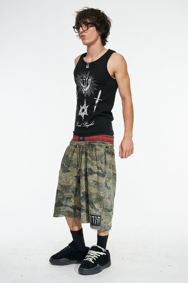 CAMO BOXER SWEATPANTS SHORTS
