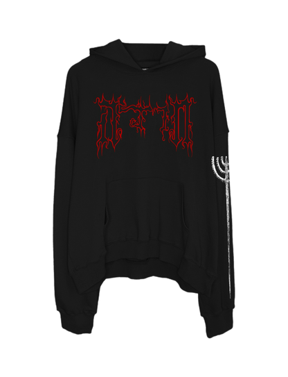 MENORAH BLACK OVERSIZED HOODIE