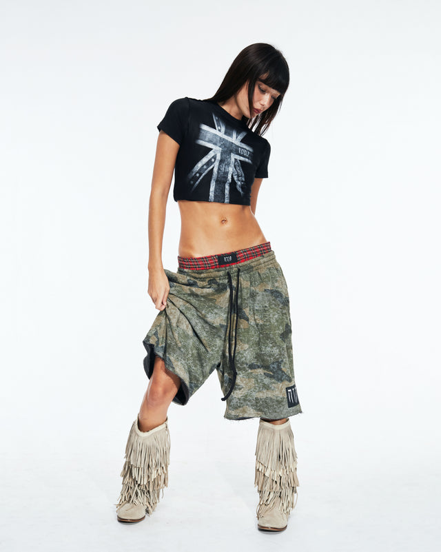 CAMO BOXER SWEATPANTS SHORTS