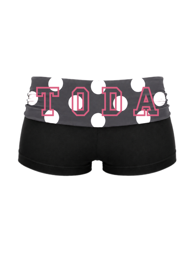 BLACK POLKA DOT FOLD-OVER SHORTS