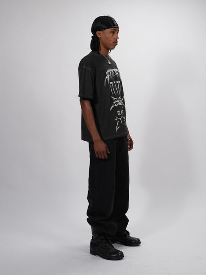 GRAFFITI-LOGOS OVERSIZED T-SHIRT