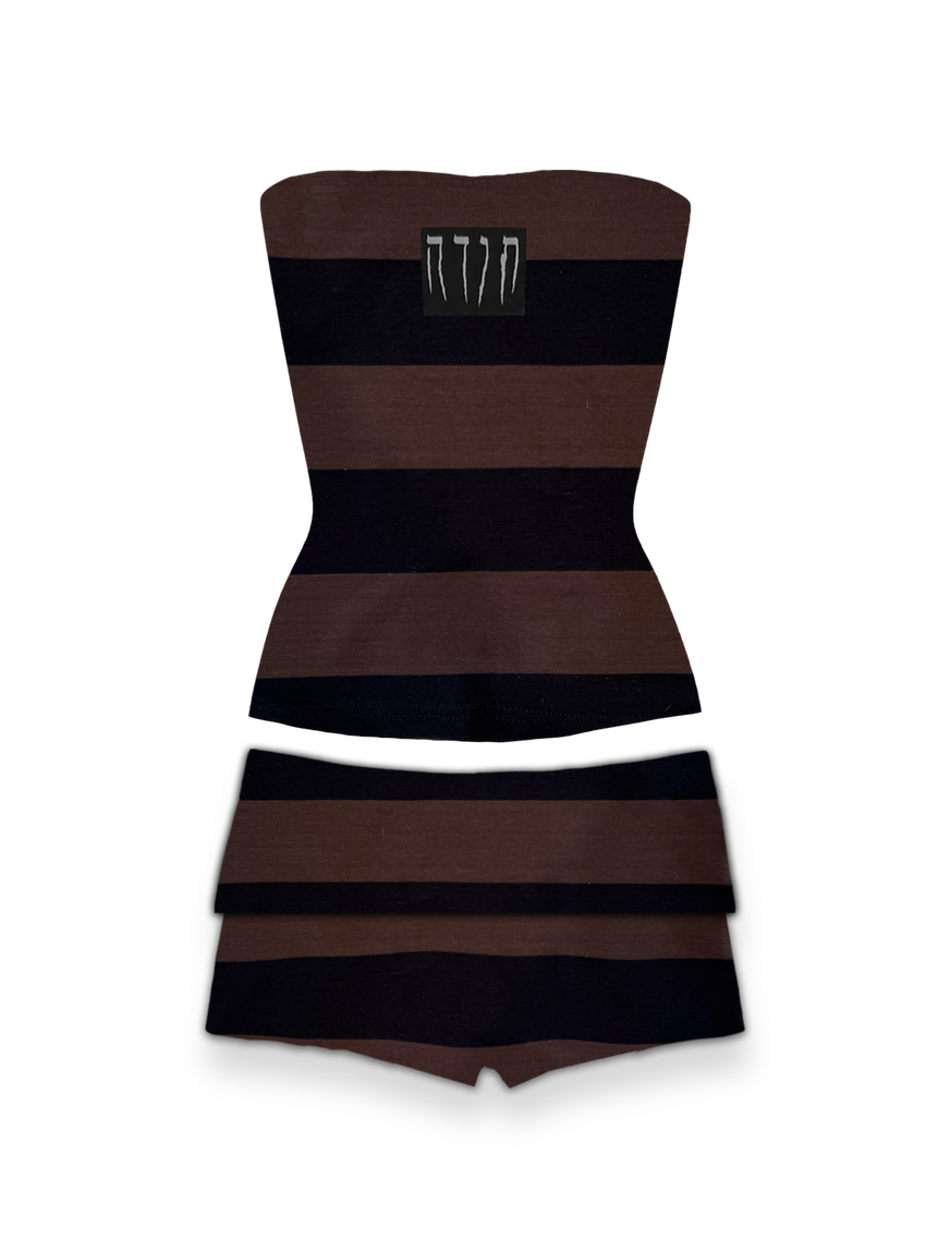 TODA STRIPED SET - STRAPLESS & MICROSHORTS