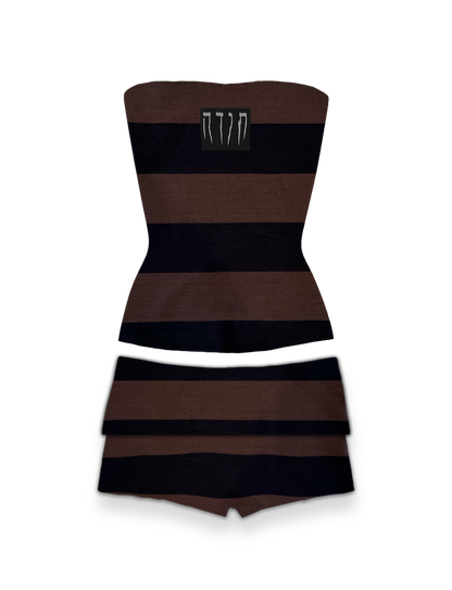 TODA STRIPED SET - STRAPLESS & MICROSHORTS