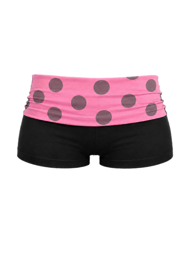 PINK POLKA DOT FOLD-OVER SHORTS