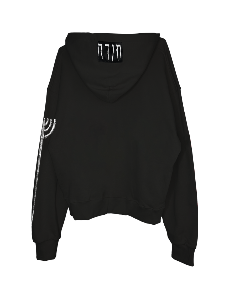 MENORAH BLACK OVERSIZED HOODIE