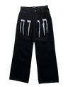 BLACK HAND PAINTED JEANS