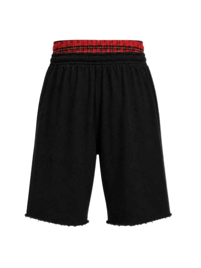 BLACK BOXER SWEATPANTS SHORTS