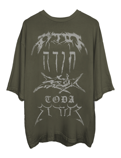 OLIVE GRAFFITI-LOGOS OVERSIZED T-SHIRT