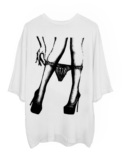 UNDER HER OVERSIZED T-SHIRT