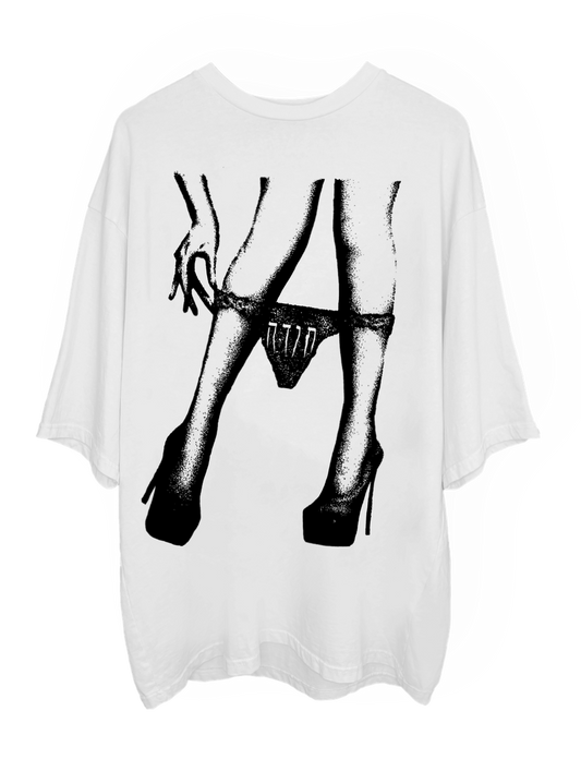 UNDER HER OVERSIZED T-SHIRT