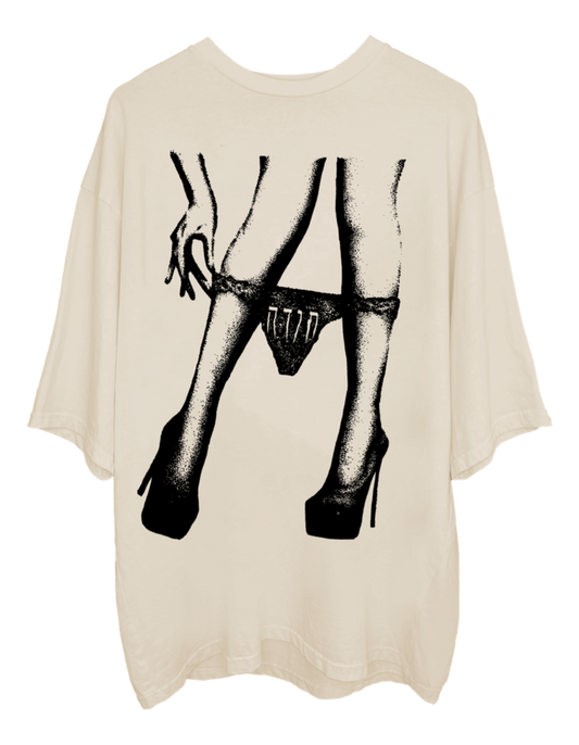 UNDER HER OVERSIZED T-SHIRT