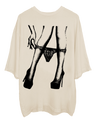 UNDER HER OVERSIZED T-SHIRT