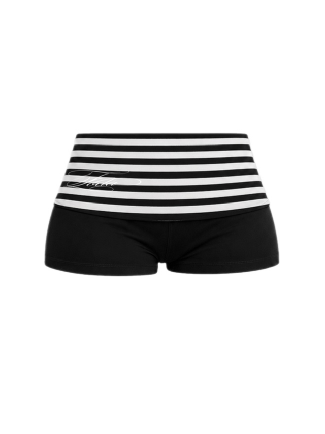 STRIPED FOLD-OVER SHORTS