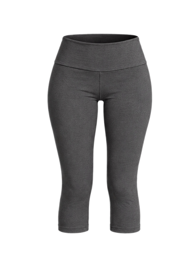GREY CAPRI FOLD-OVER PANTS