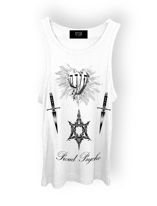 MENS TATTOO WHITE TANK TOP