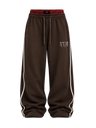 BROWN BIG BOXER STRIP SWEATPANTS