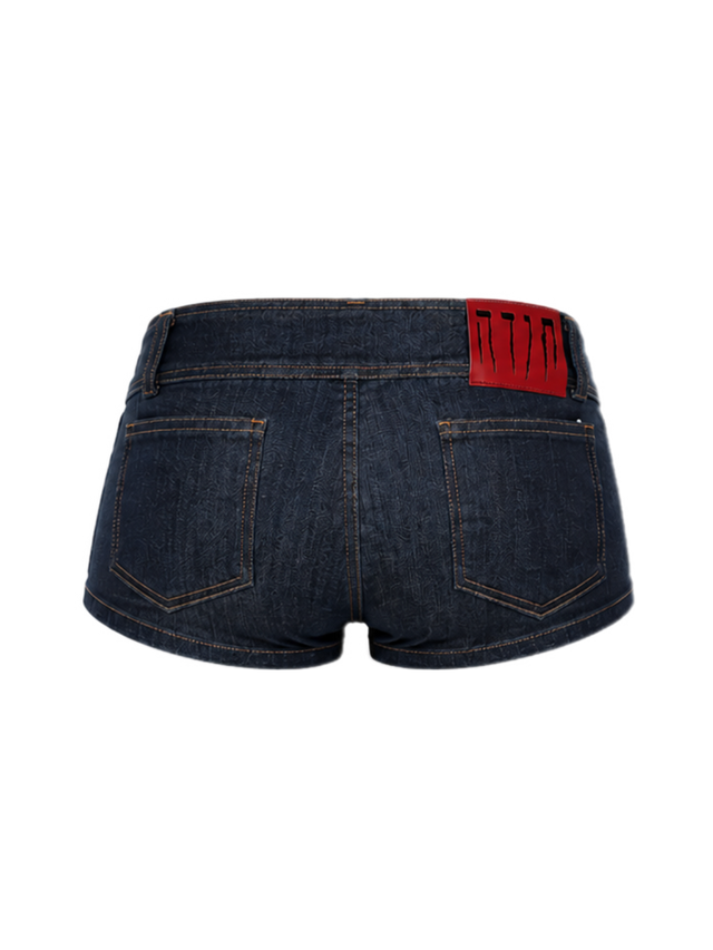 STRETCHY LOW RISED JEANS SHORTS