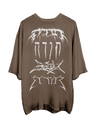 BROWN GRAFFITI OVERSIZED T-SHIRT