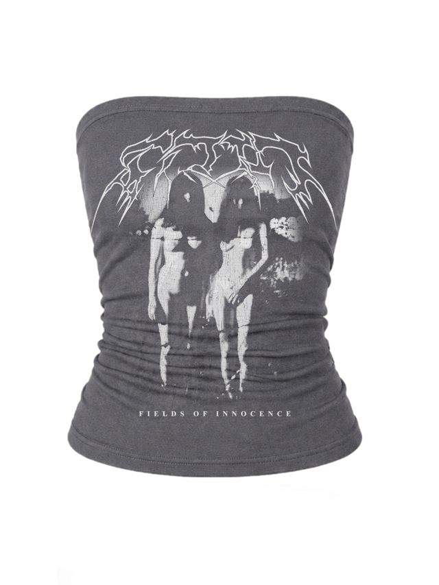 FOI GREY SCARRED STRAPLESS
