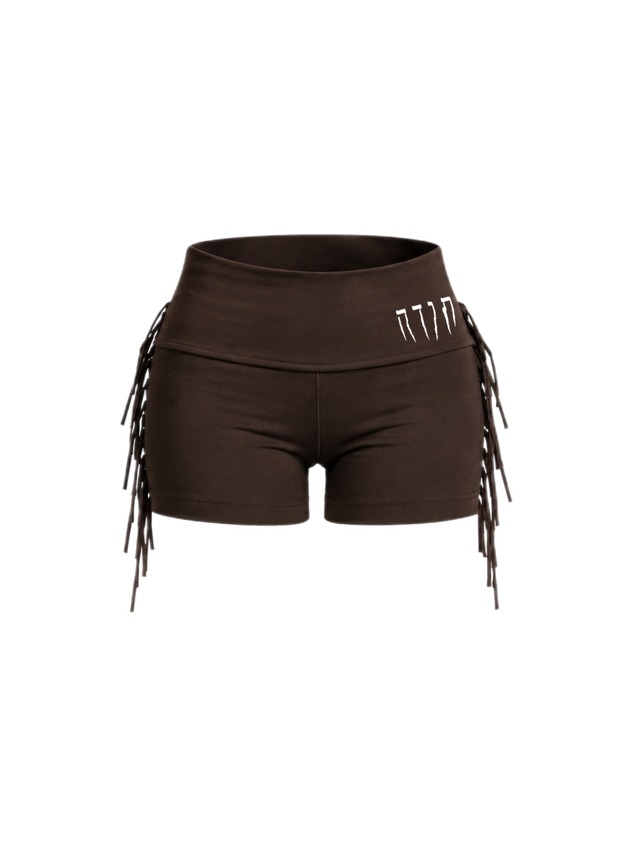 FRINGE FOLD-OVER SHORTS
