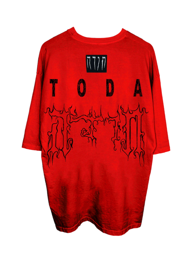 RED GRAFFITI OVERSIZED T-SHIRT