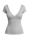 GREY CROSSOVER RIB TOP