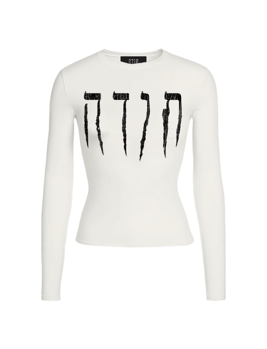 WHITE BIG LONG SLEEVE BABY T