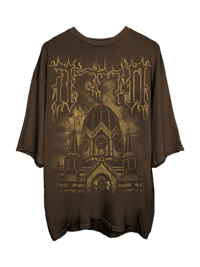 COLD STONE BROWN OVERSIZED T SHIRT
