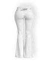 WHITE SPORT FOLD-OVER FLARED PANTS