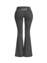 GREY SPORT FOLD-OVER FLARED PANTS