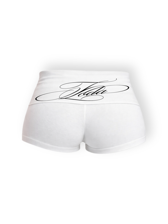 WHITE SPORT FOLD-OVER SHORTS