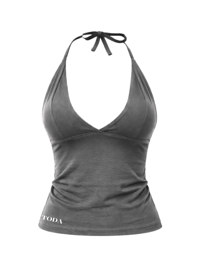 TODA GREY HALTER TOP