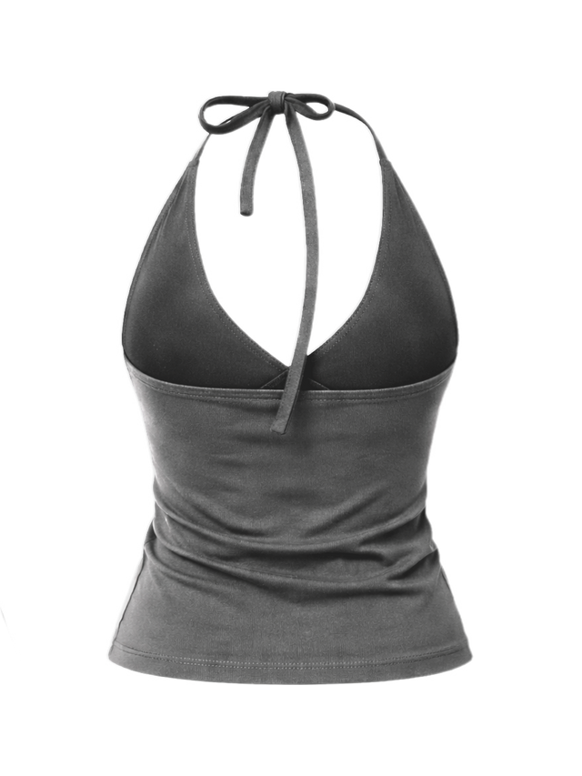 TODA GREY HALTER TOP