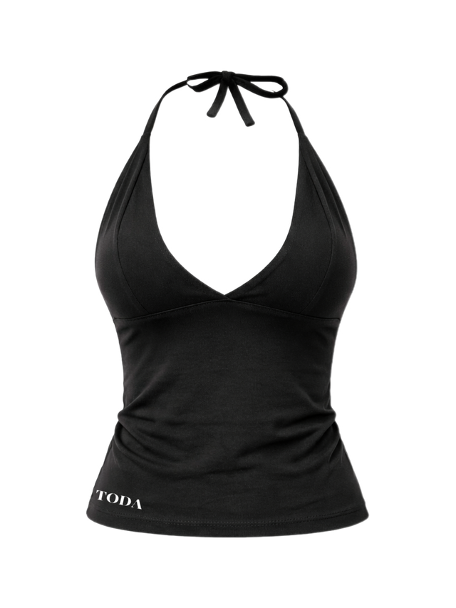 TODA BLACK HALTER TOP